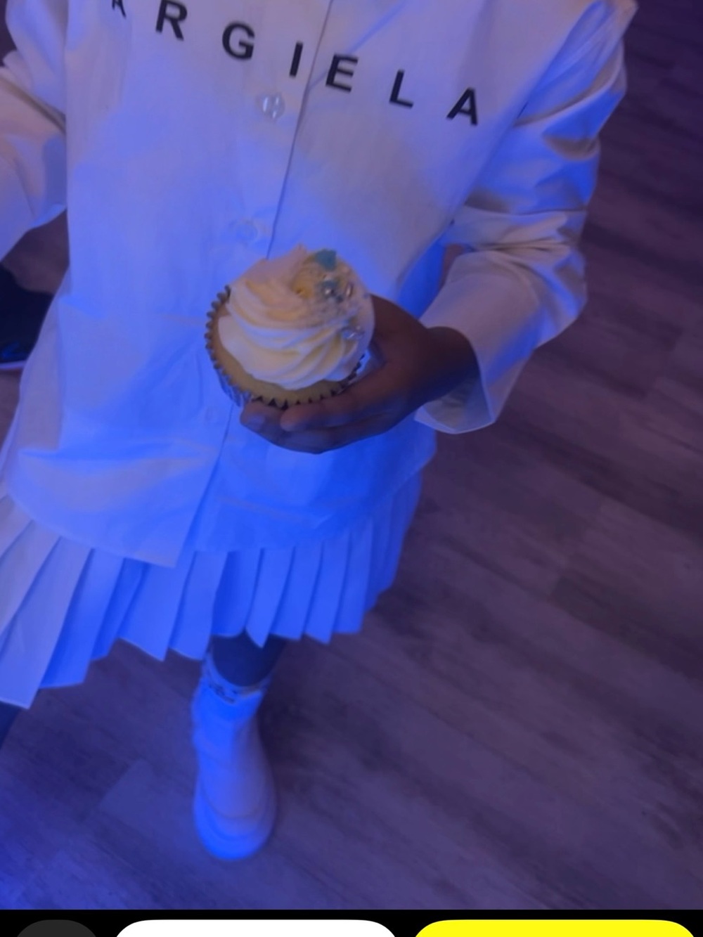 MM6 Maison Martin Margiela White Pleated Mini Skirt